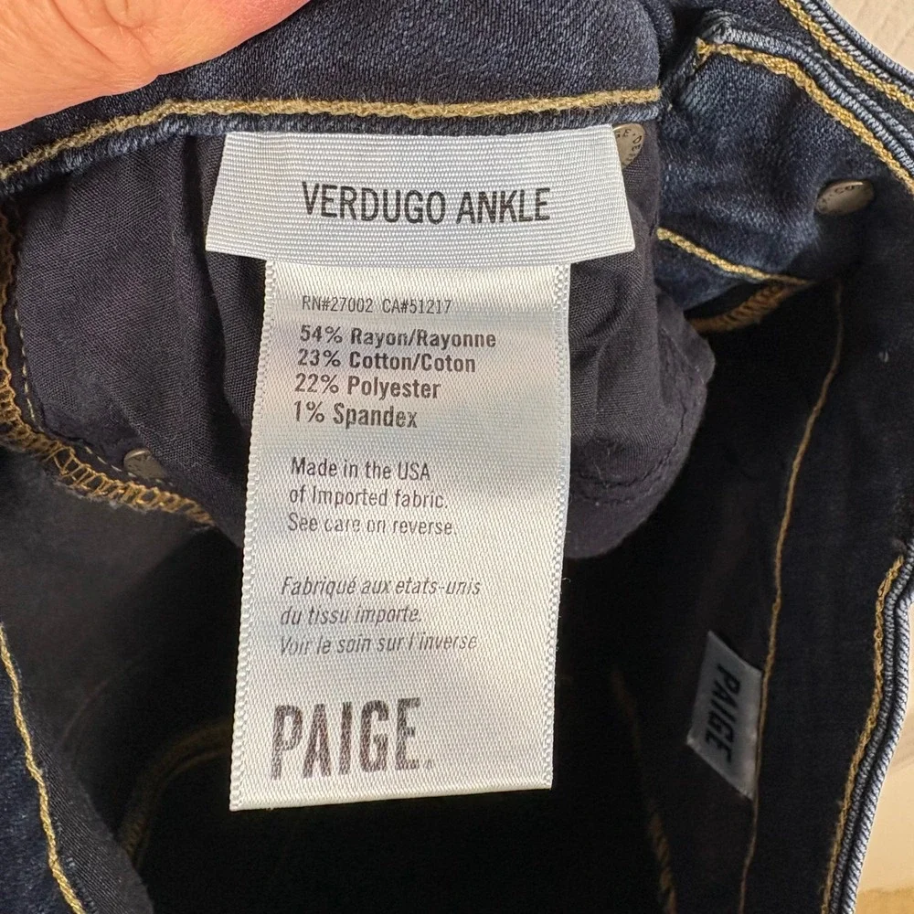 PAIGE Verdugo Ankle Jeans Women's 27 Dark Wash Slim Fit‎ Stretch Denim